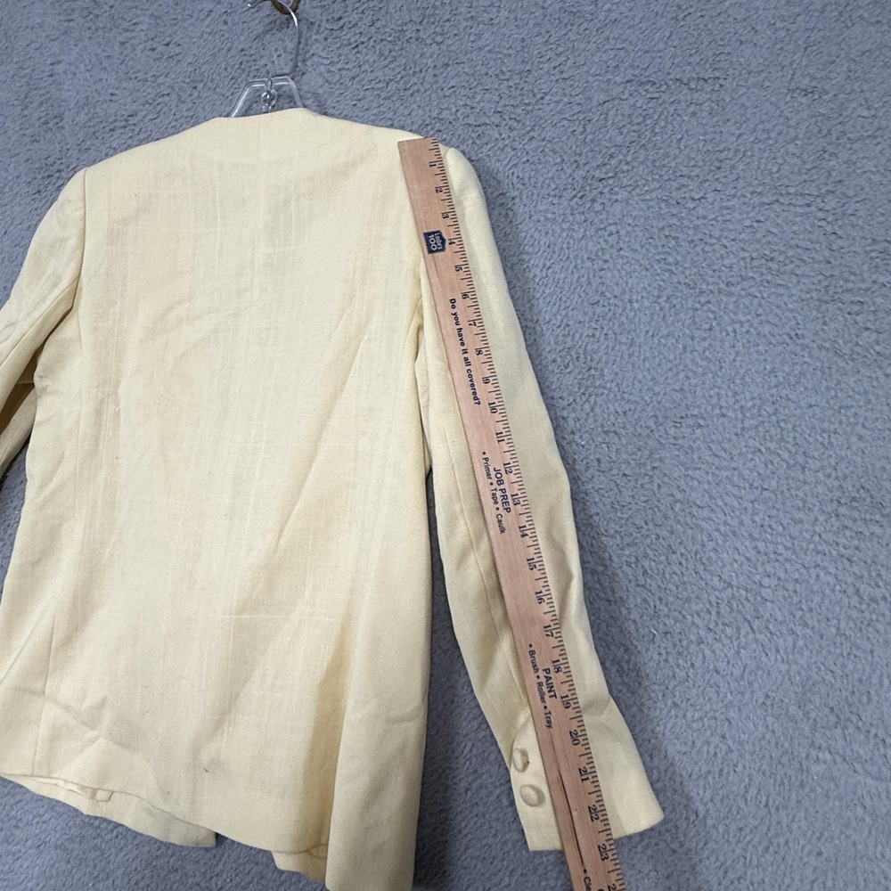 Vintage Kasper For A.S.L. Blazer Jacket Womens 8 Beige Cutwork Floral 80s - Picture 15 of 16